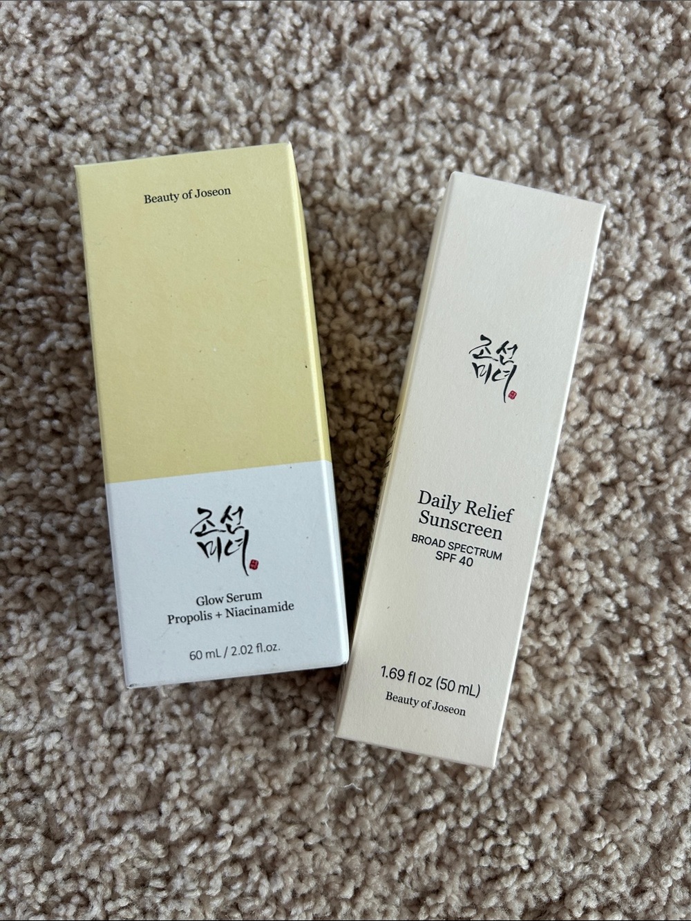 Beauty of Joseon glow serum & sunscreen